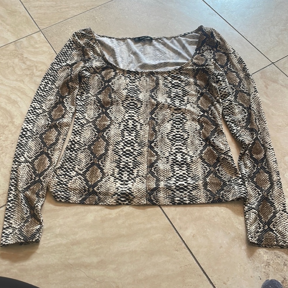 Shein Snakeskin print top.